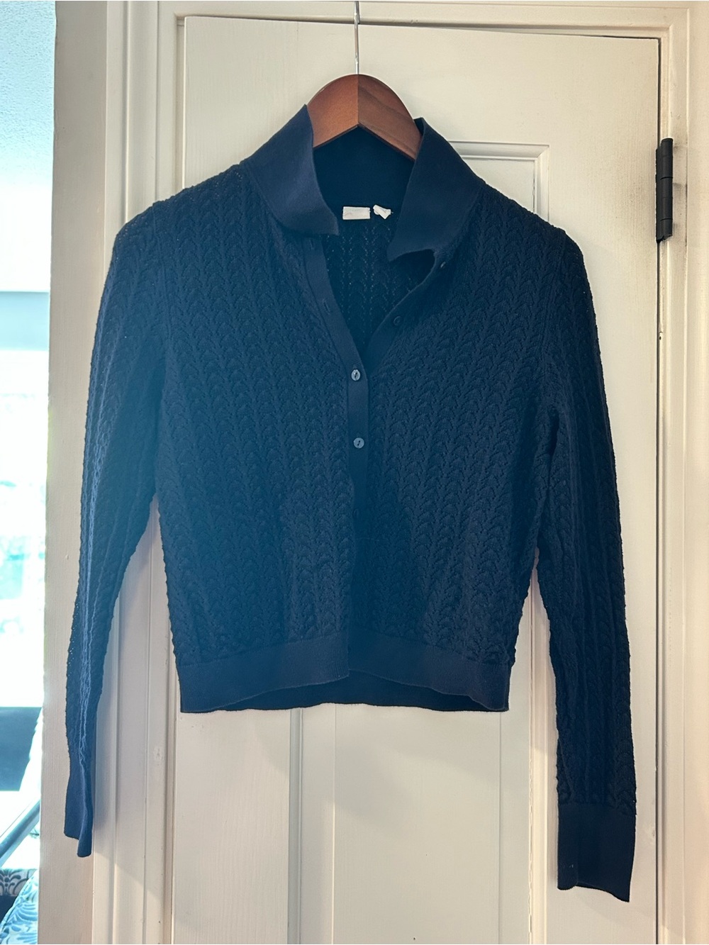 GAP Navy Rib Tank with Navy Button-Front Cardigan Set - Picture 2 of 15